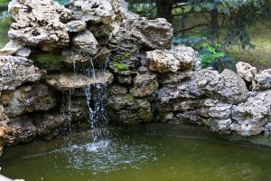 ponds in the backyard of a home