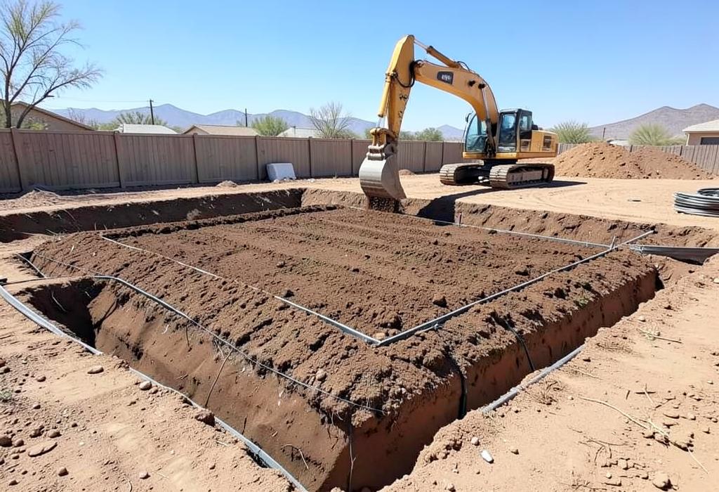 Grading & Drainage — Dorian Pools and Construction, El Paso, Texas